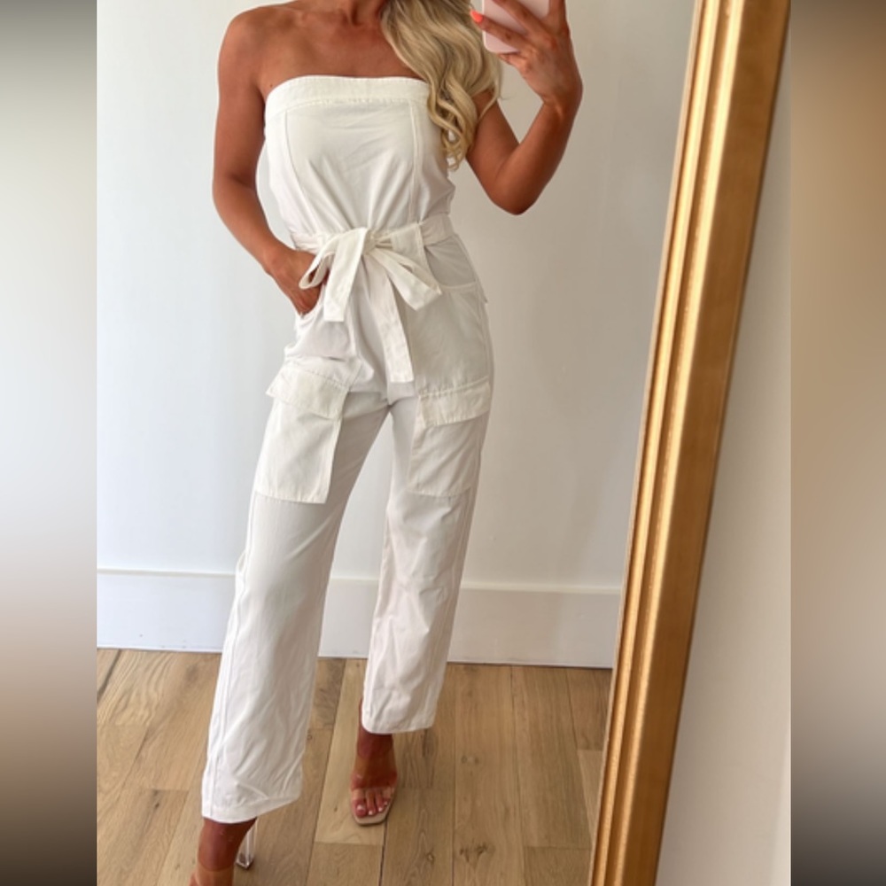 Strapless Cargo Jumpsuit